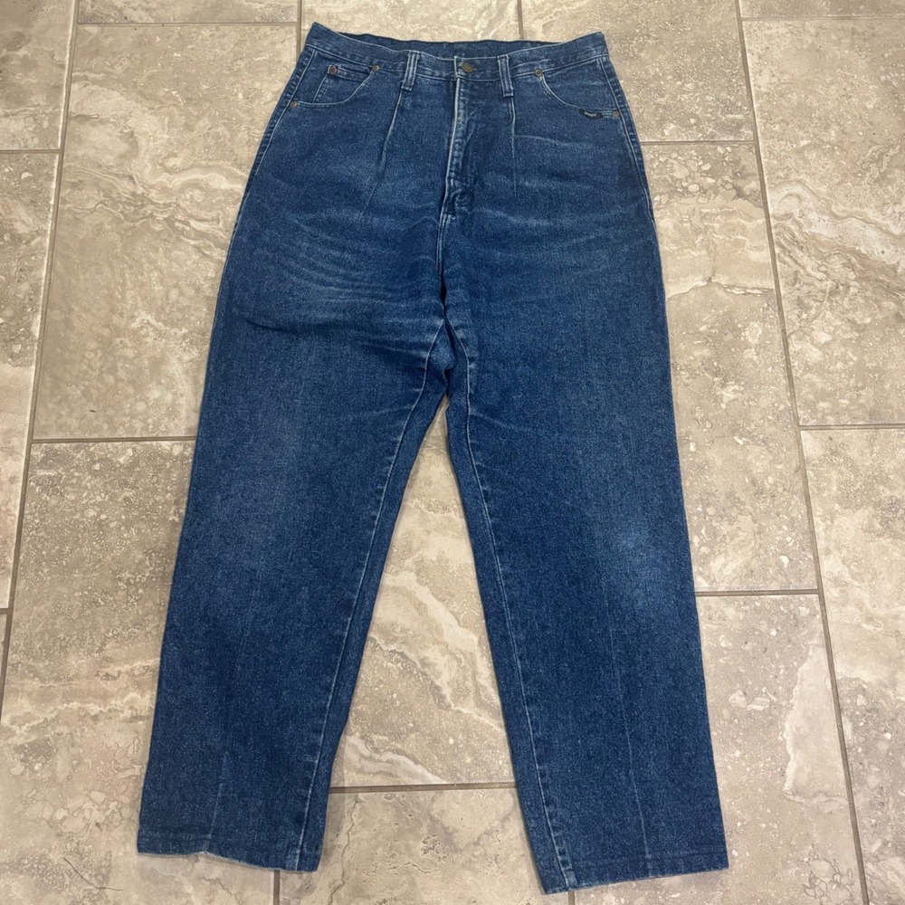 Wrangler Vintage 17MWZDS High Waisted Pleated Straight Leg Jeans Sz 30 x 29